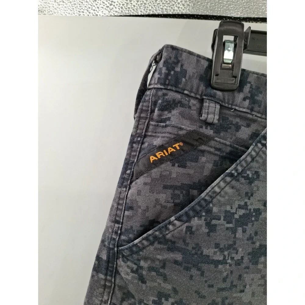 Ariat M4 Rebar Relaxed Fit Cargo Digital Camo Shirts Size 32